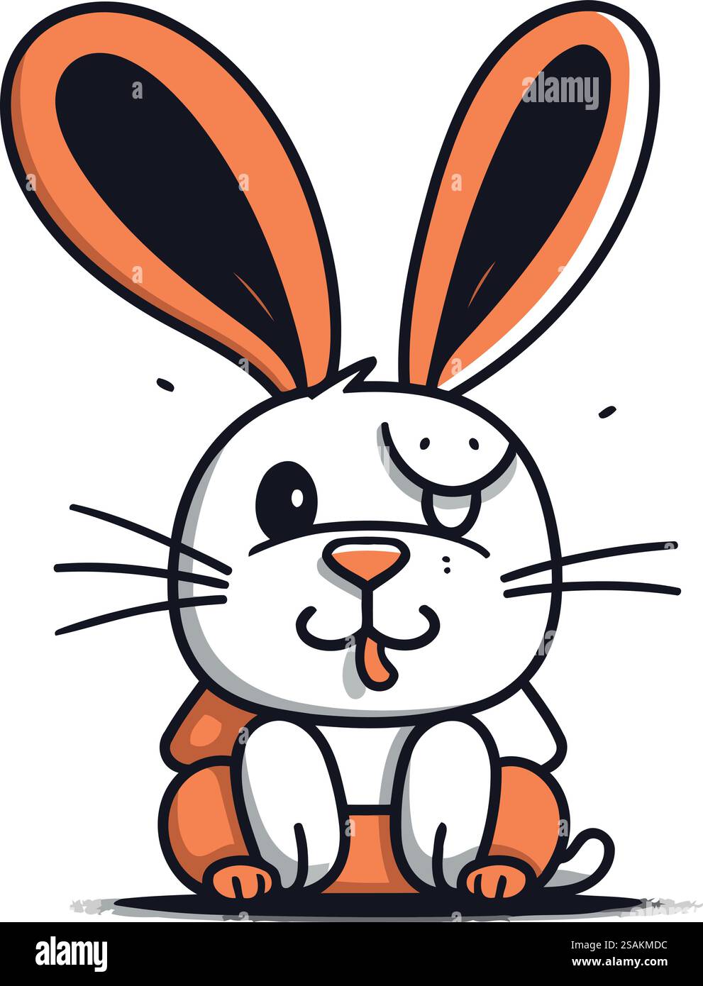 Illustration vectorielle de dessin animé lapin. Mignon personnage de lapin de pâques. Illustration de Vecteur