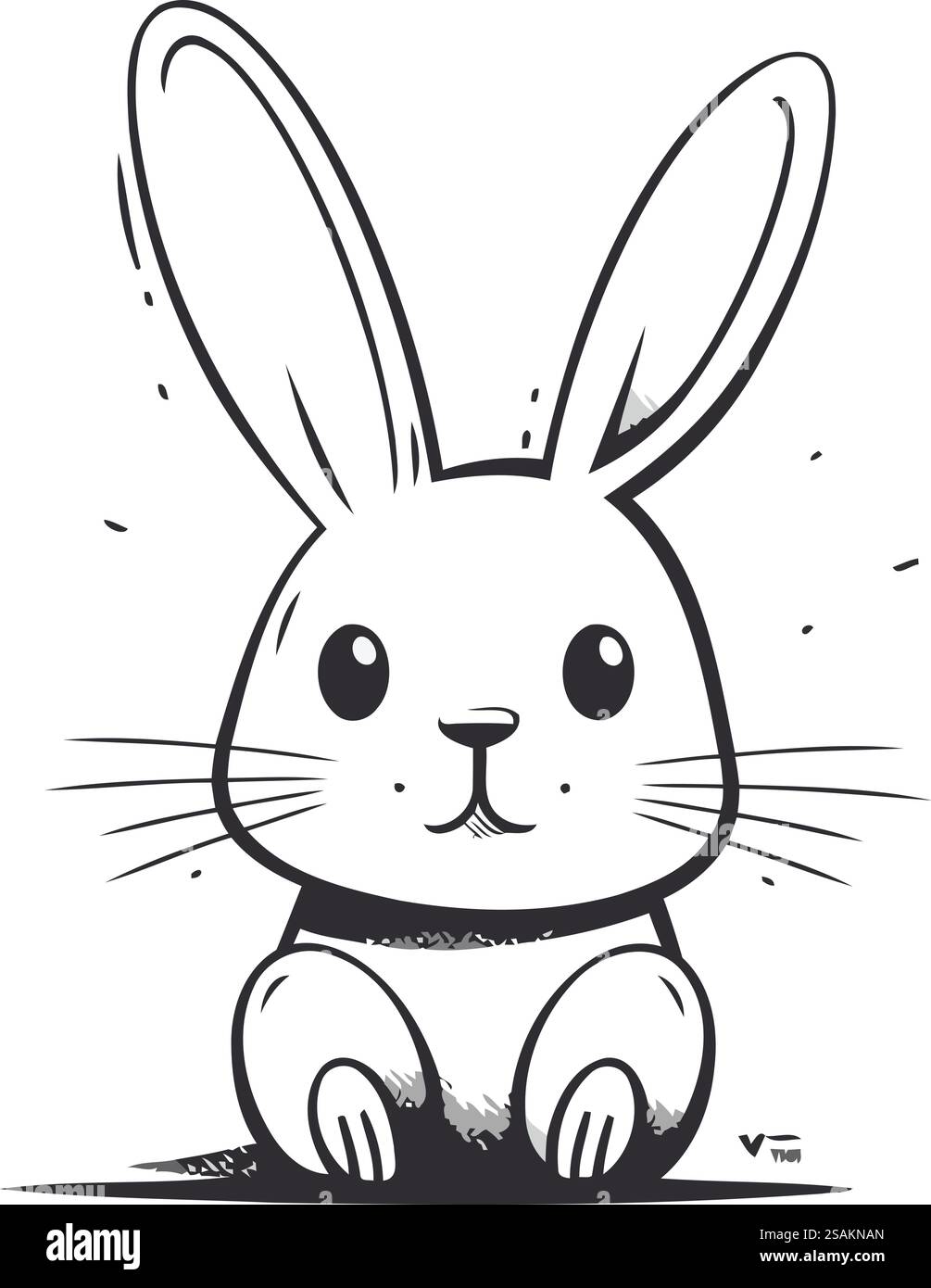 Mignon lapin de dessin animé. Illustration vectorielle isolée sur fond blanc. Illustration de Vecteur