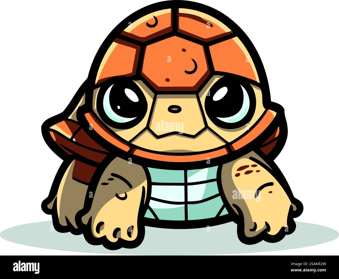 Mignon Turtle Cartoon Mascot personnage Illustration Vector Design. Illustration de Vecteur