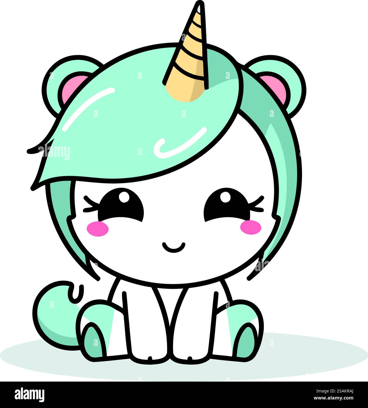 Mignon dessin animé licorne. Illustration vectorielle d'une licorne de dessin animé mignon. Illustration de Vecteur