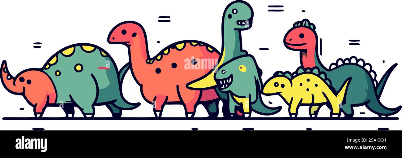 icône de dessin animé dinosaure doodle. illustration vectorielle eps10 Illustration de Vecteur