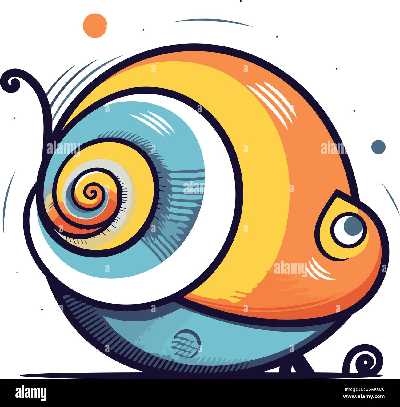 Oeil de dessin animé. Illustration vectorielle. Isolé sur fond blanc. Illustration de Vecteur