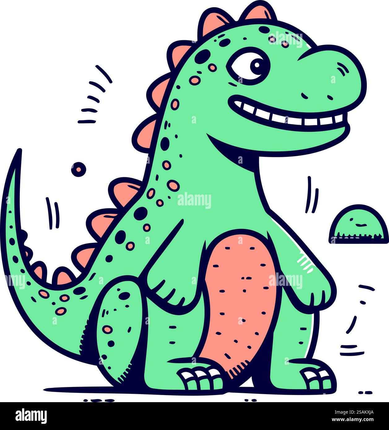 Mignon dinosaure de dessin animé. Illustration vectorielle d'un reptile préhistorique. Illustration de Vecteur