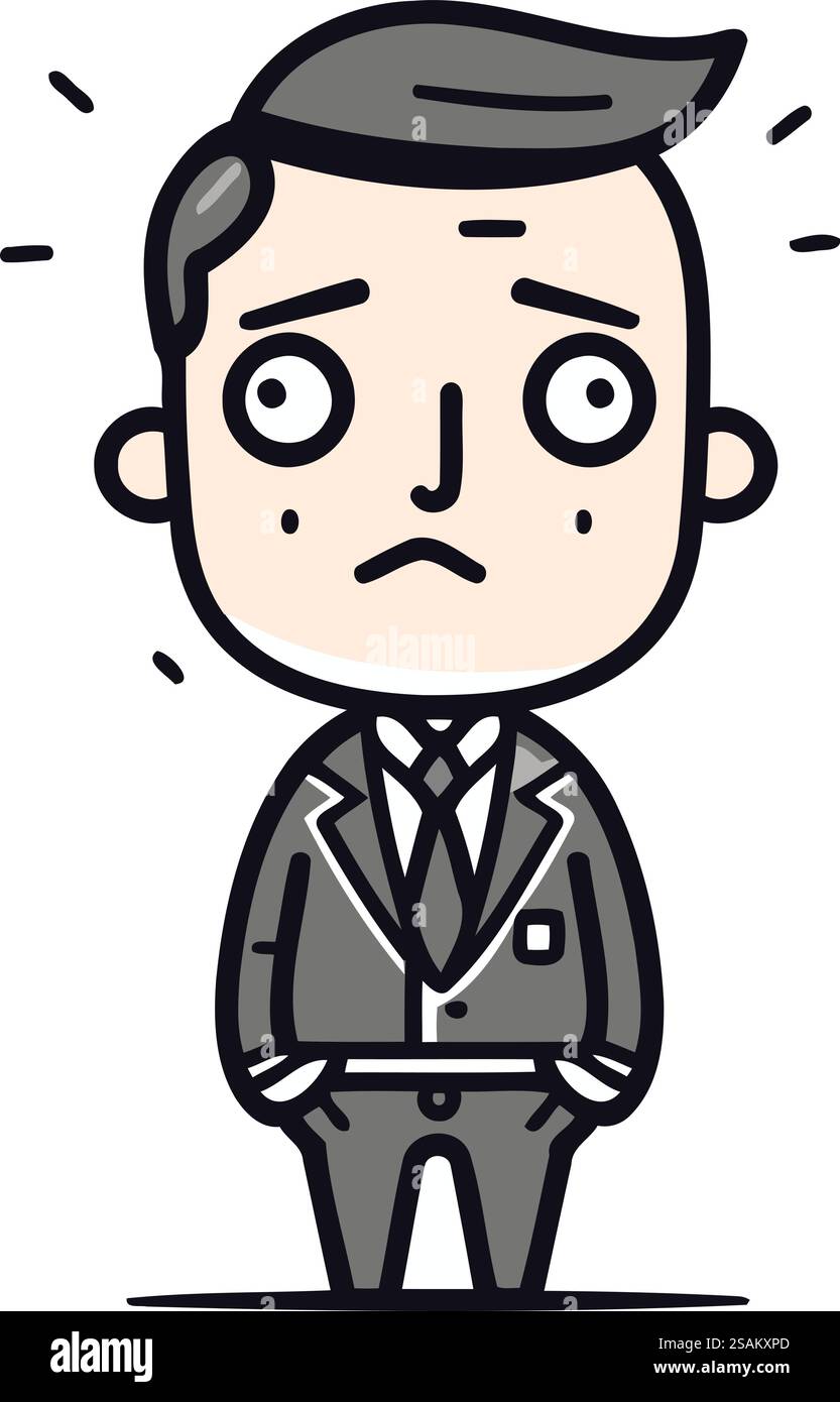 Homme de dessin animé en costume. Illustration vectorielle d'un homme en costume. Illustration de Vecteur