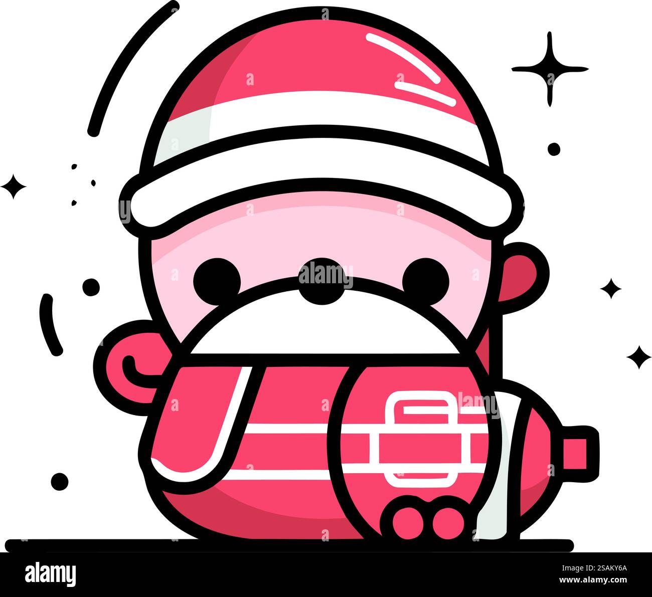 Mignon petit garçon dans un costume de père noël. Illustration vectorielle Illustration de Vecteur