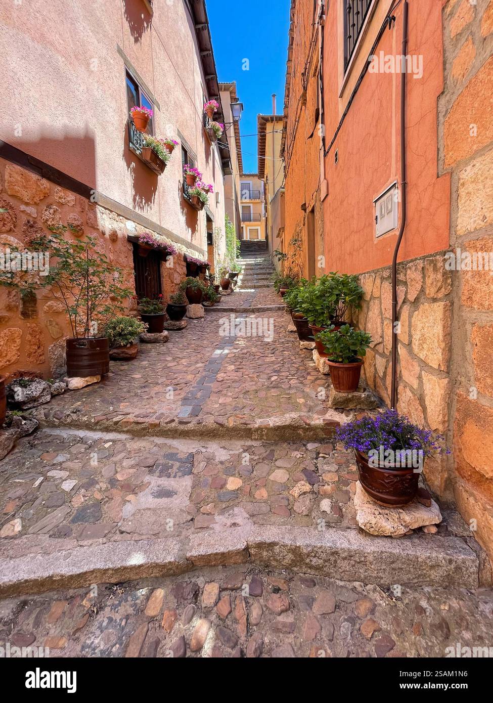 Street. Ayllon, province de segovia, Castilla Leon, Espagne. Banque D'Images