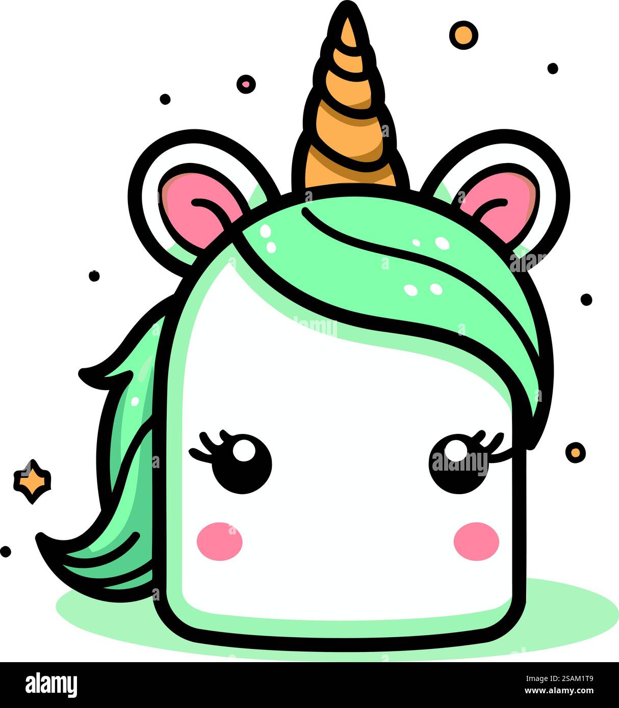 Jolie tête de licorne. Illustration vectorielle dans le style doodle. Illustration de Vecteur