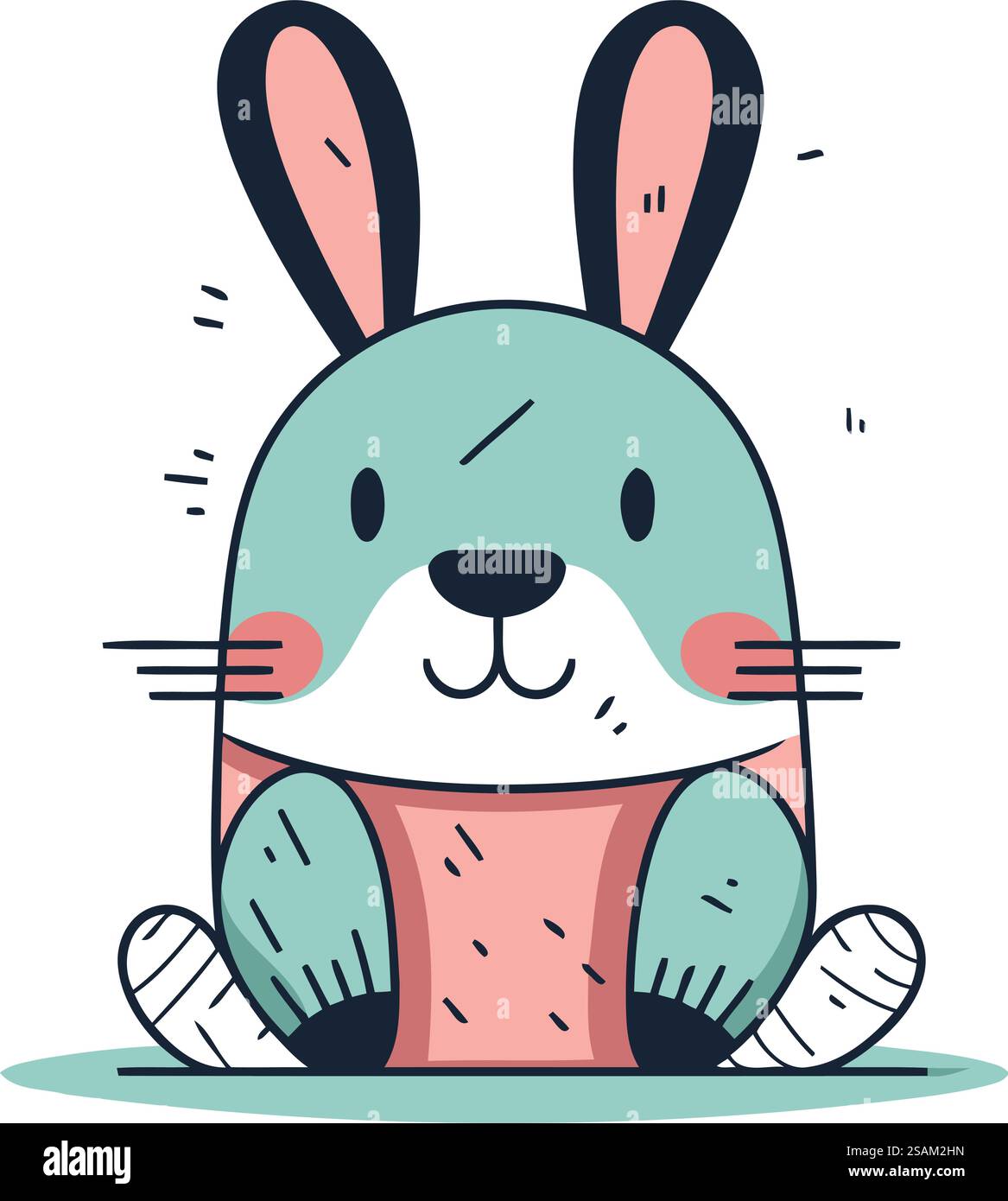 Mignon lapin de dessin animé. Illustration vectorielle dans le style doodle. Illustration de Vecteur