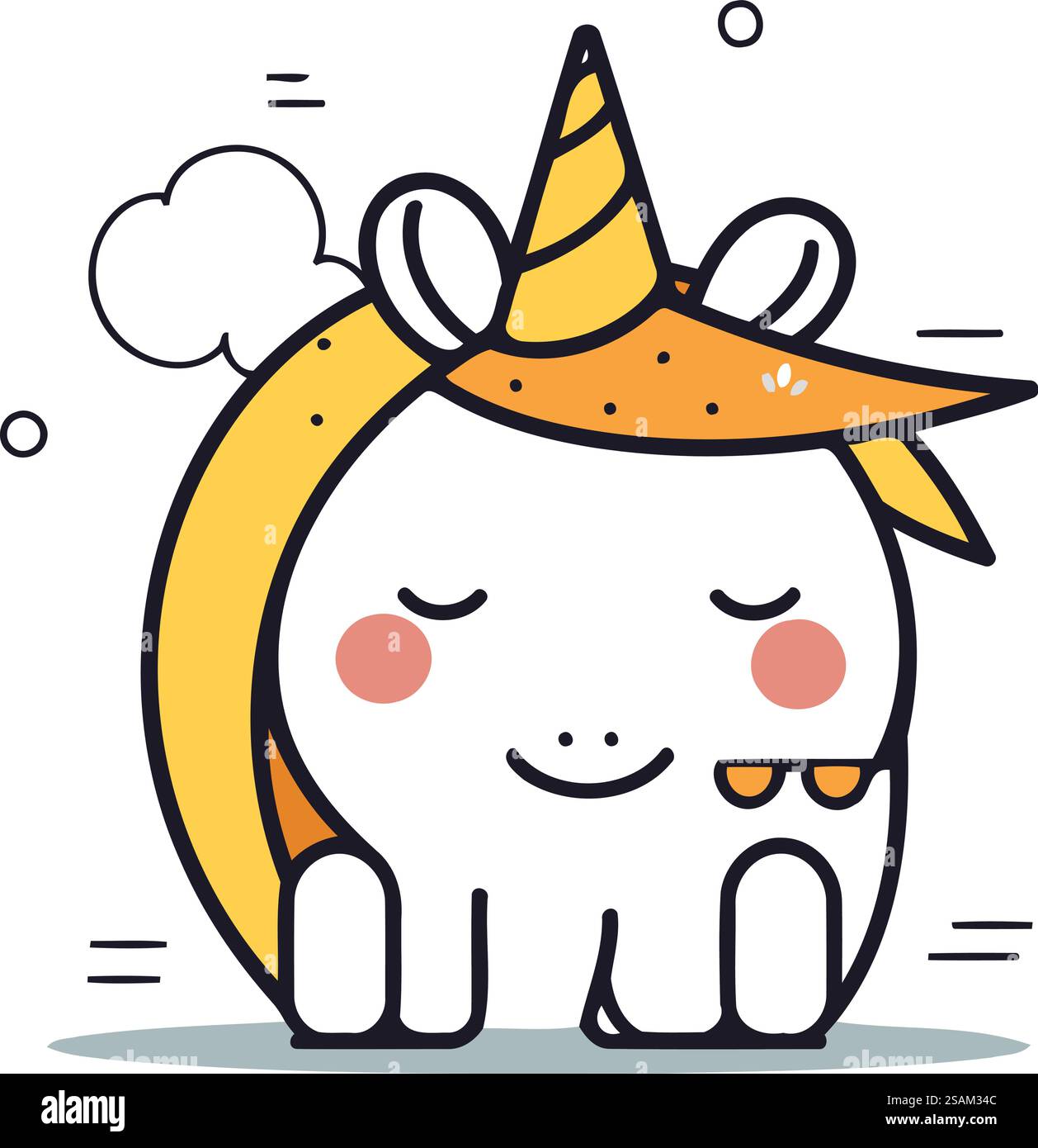 Motif de personnage licorne mignon. Illustration vectorielle dans le style dessin au trait. Illustration de Vecteur