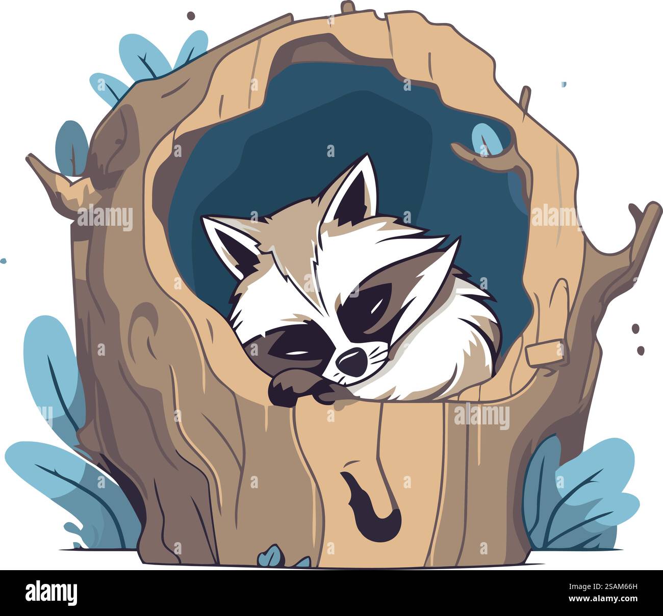 Mignon raton laveur dans un trou dans l'arbre. Illustration vectorielle. Illustration de Vecteur Mignon raton laveur dans un trou dans l'arbre. Illustration vectorielle. Illustration de Vecteur