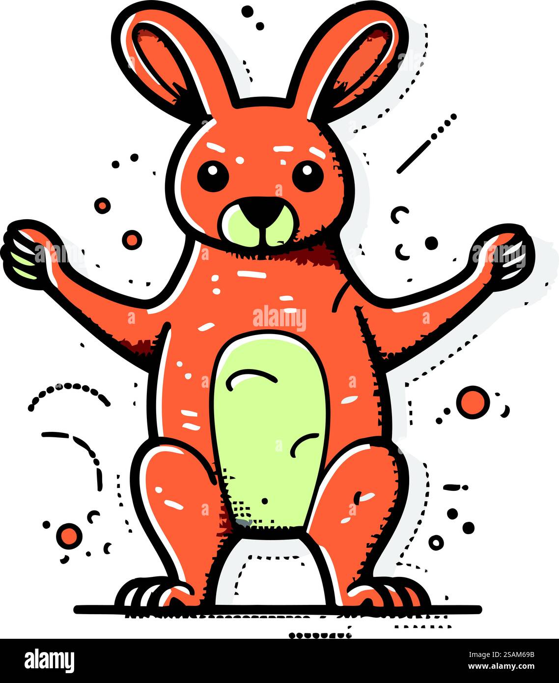 Illustration vectorielle lapin. Personnage animal mignon de dessin animé. Joyeuses pâques. Illustration de Vecteur