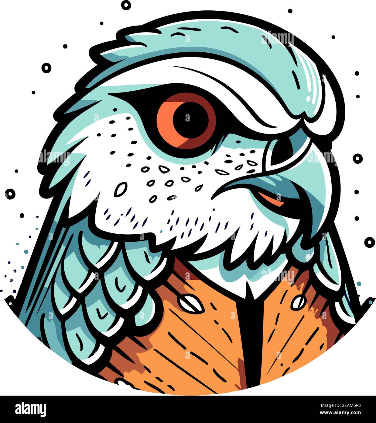 Tête de hibou. Illustration vectorielle. Isolé sur fond blanc. Illustration de Vecteur