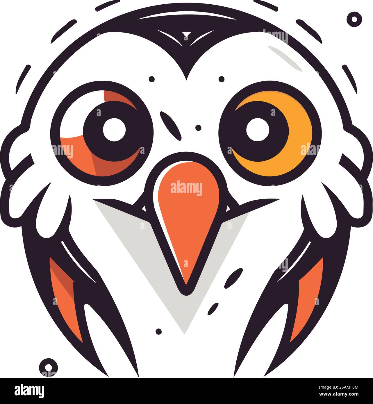 Illustration vectorielle tête de hibou. Mascotte mignonne tête de hibou de dessin animé Illustration de Vecteur