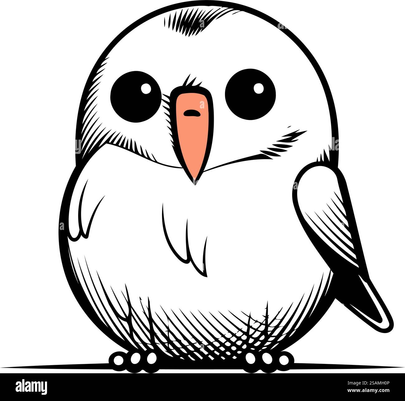 Illustration d'un chouette de bande dessinée mignon isolé sur un fond blanc. Illustration de Vecteur