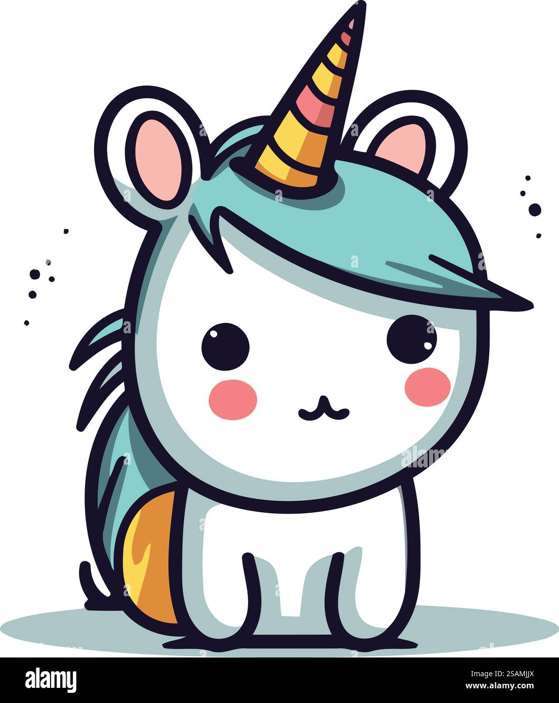 Jolie licorne. Illustration vectorielle. Isolé sur fond blanc. Illustration de Vecteur