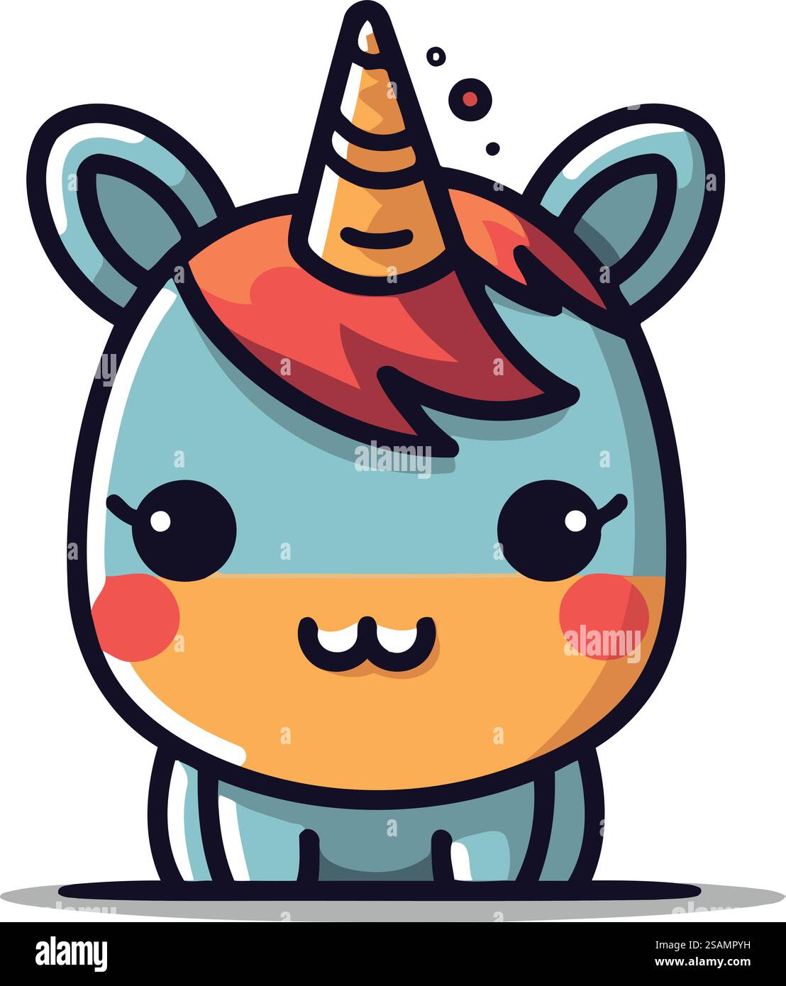 Motif de personnage licorne mignon. Illustration vectorielle dans le style plat de dessin animé. Illustration de Vecteur