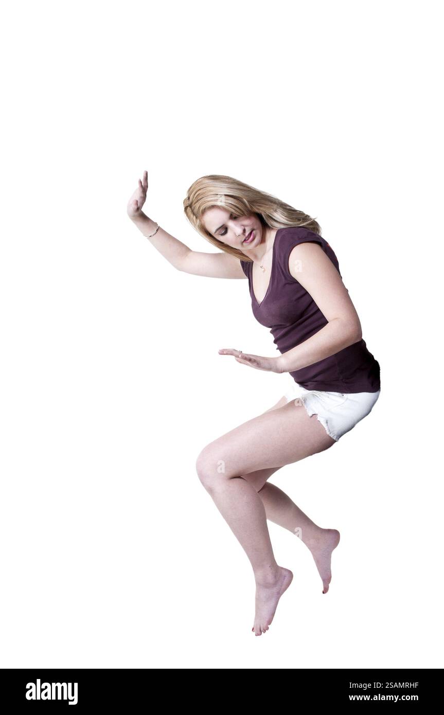 Belle jeune femme danser toute la nuit Banque D'Images Belle jeune femme danser toute la nuit Banque D'Images