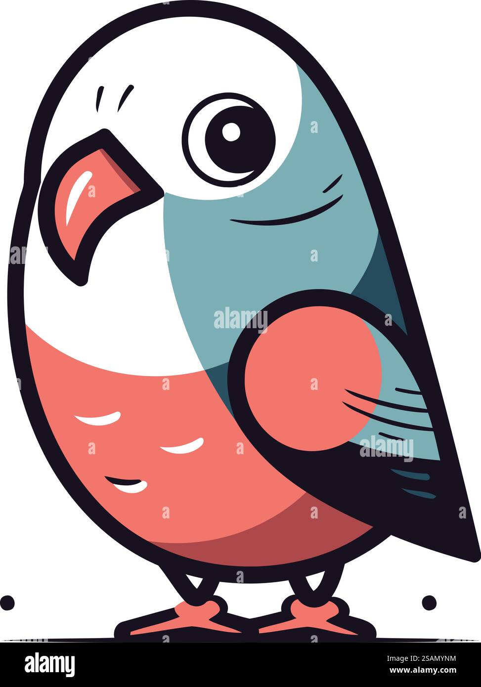 Illustration vectorielle Bullfinch. Bullfinch mignon de dessin animé. Illustration de Vecteur