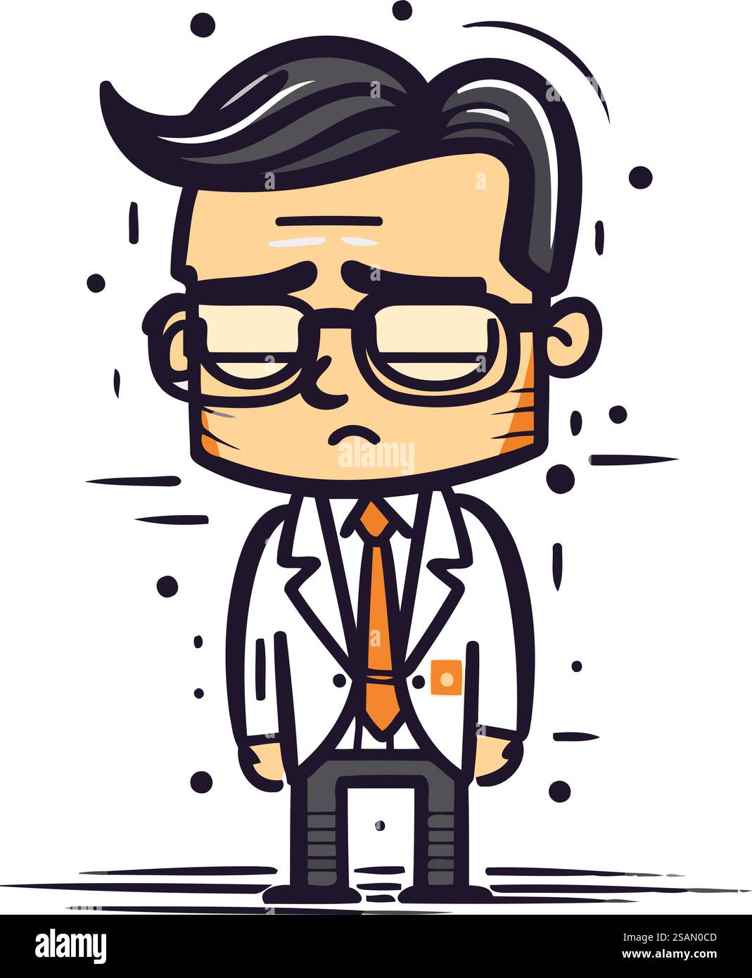 Illustration vectorielle d'un homme dans des lunettes. Style dessin animé. Homme d'affaires. Illustration de Vecteur