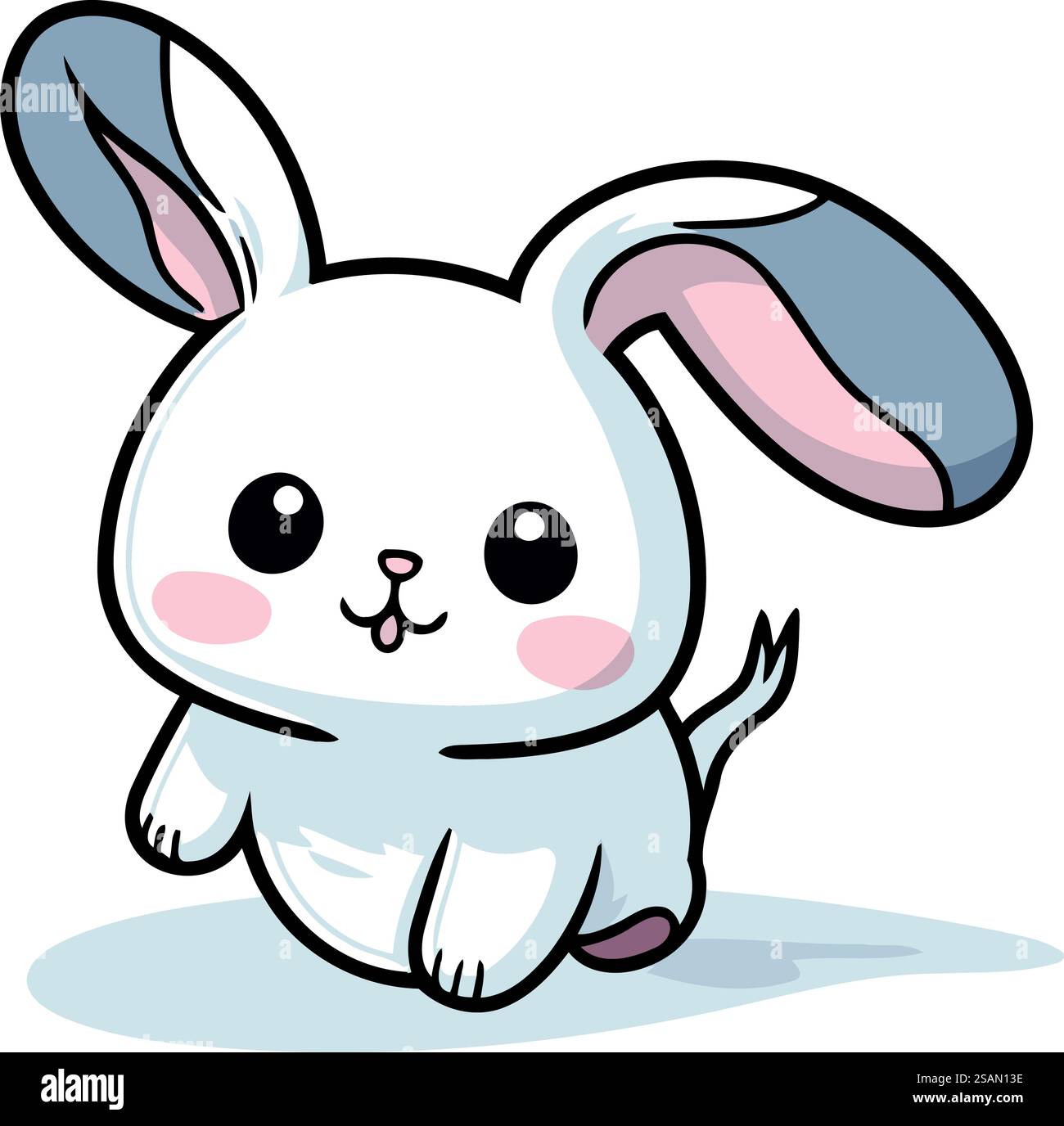Illustration vectorielle de personnage de dessin animé de lapin mignon. Mignon lapin de dessin animé. Illustration de Vecteur