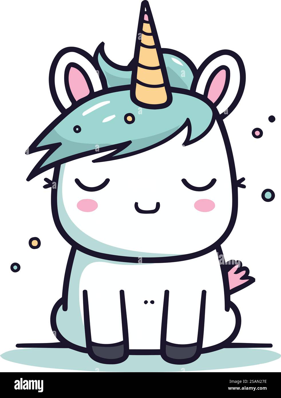 Jolie licorne. Illustration vectorielle. Isolé sur fond blanc. Illustration de Vecteur