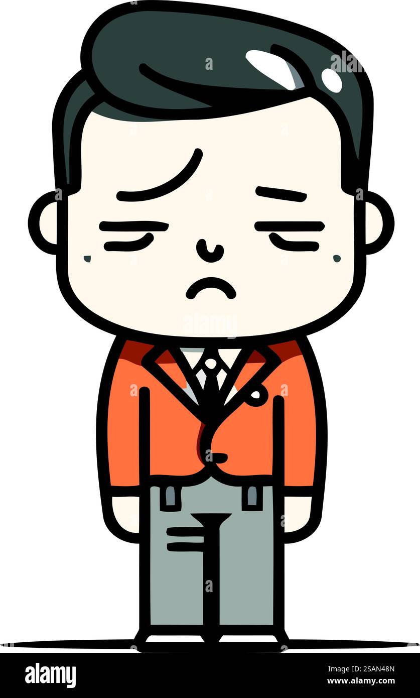 Personnage de dessin animé homme en colère. Illustration vectorielle dans le style doodle. Illustration de Vecteur