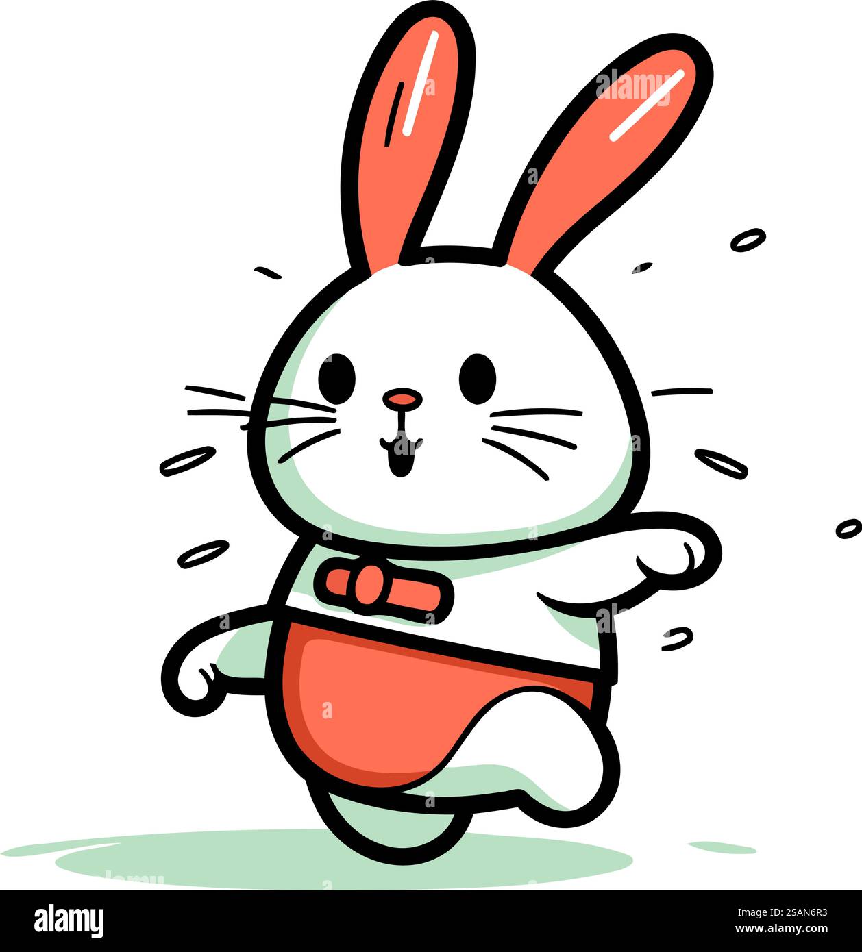 Lapin courant avec un œuf. Illustration vectorielle dans le style de bande dessinée. Illustration de Vecteur