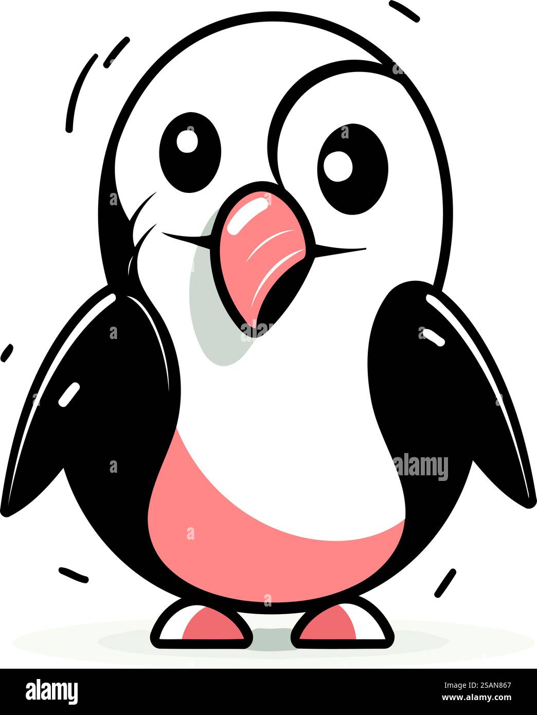 Pingouin. Joli pingouin de dessin animé. Illustration vectorielle. Illustration de Vecteur