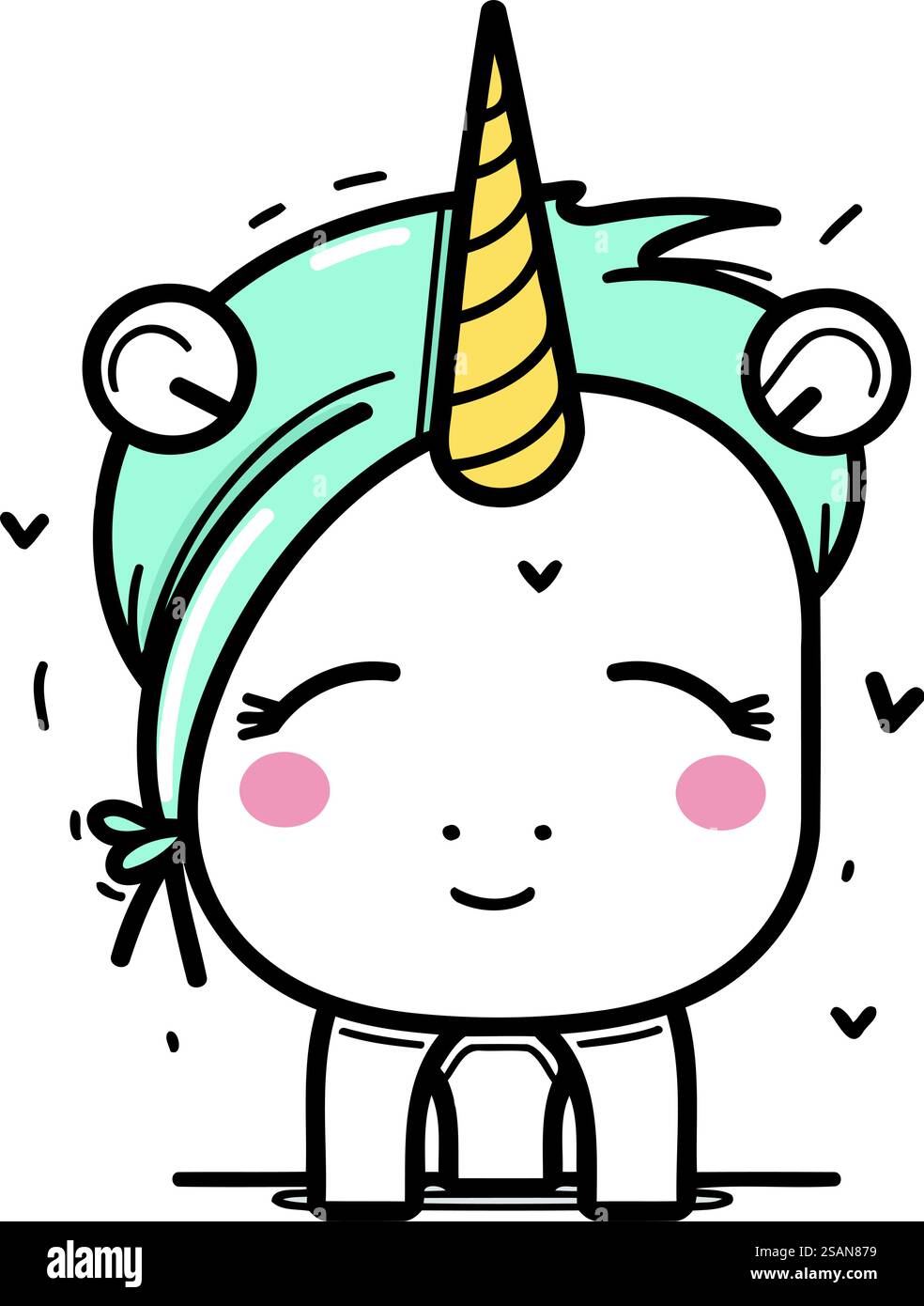 Jolie licorne. Illustration vectorielle. Isolé sur fond blanc. Illustration de Vecteur