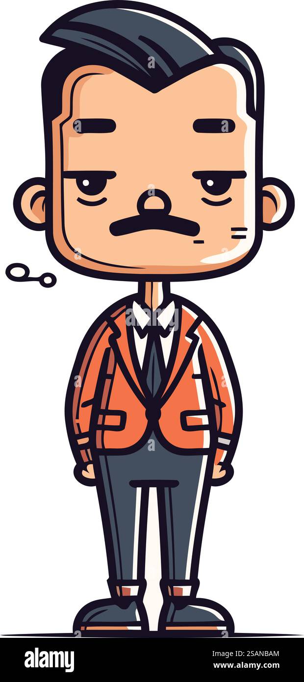 Personnage de dessin animé homme en colère. Illustration vectorielle dans le style de conception plate. Illustration de Vecteur