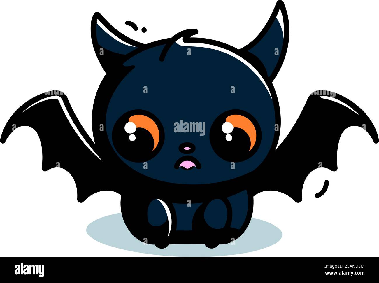 Mignon petit dessin d'illustration vectorielle de personnage de chauve-souris. Style de dessin animé Halloween. Illustration de Vecteur