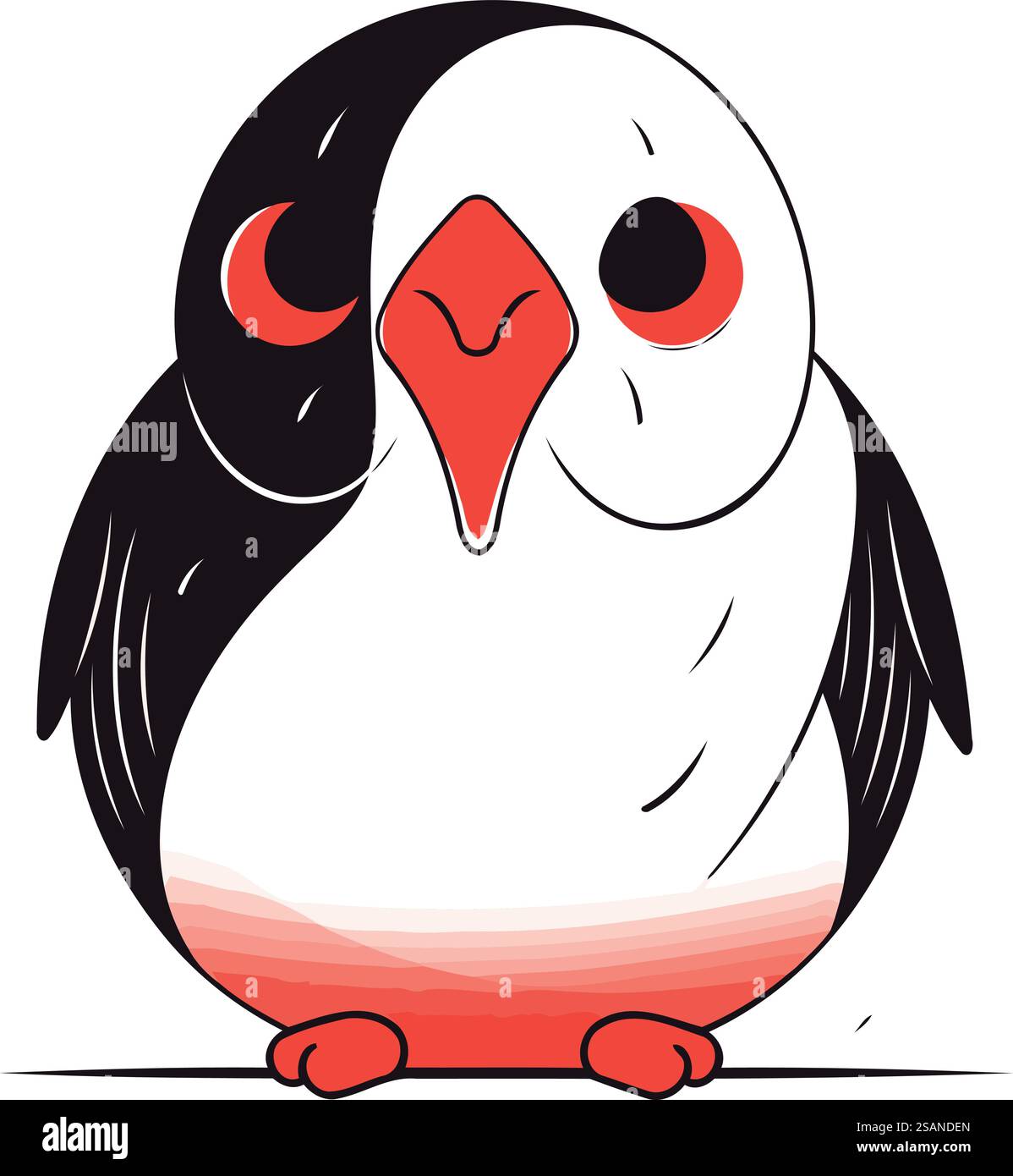 Pingouin. Joli pingouin de dessin animé. Illustration vectorielle. Illustration de Vecteur