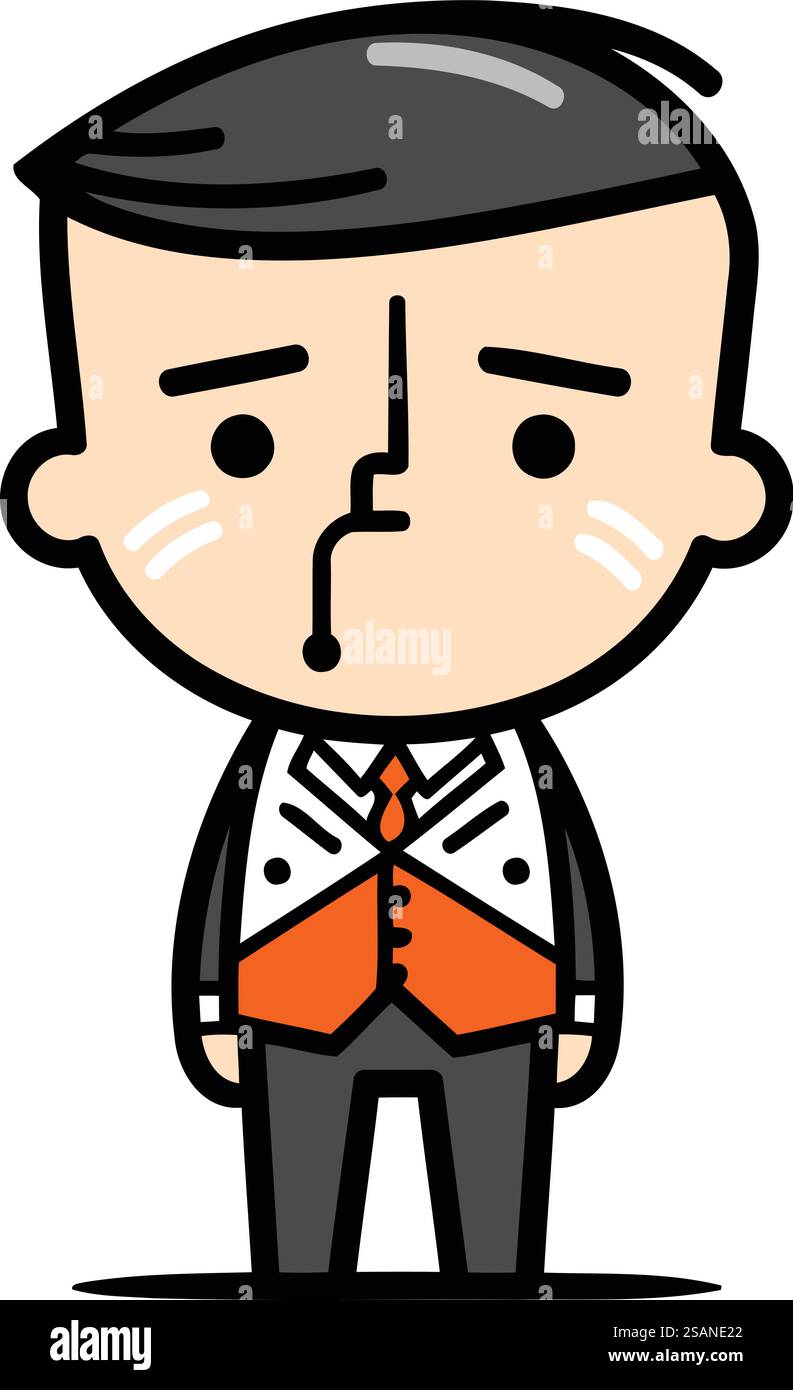 Conception d'illustrations de personnages. Homme d'affaires portant costume d'affaires cartoon.eps10 Illustration de Vecteur