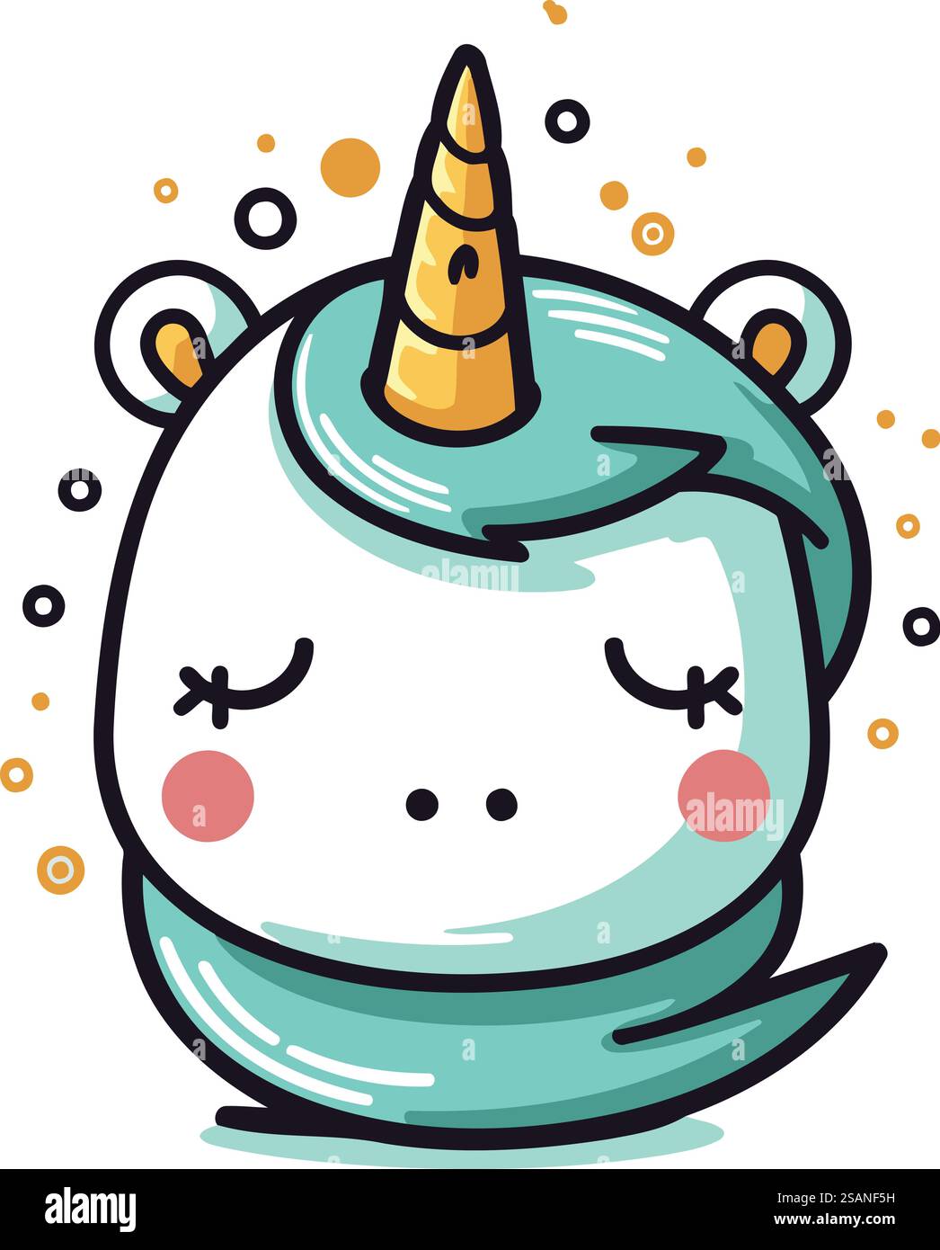 Jolie licorne. Illustration vectorielle. Isolé sur fond blanc. Illustration de Vecteur