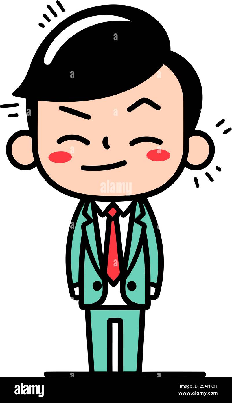 Homme d'affaires Smiling Vector Cartoon Character Illustration Illustration de Vecteur