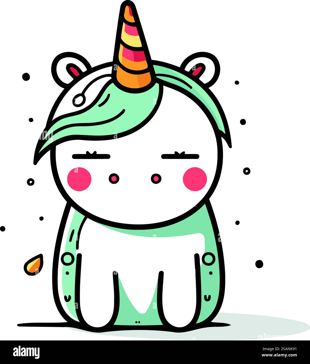 Licorne dessin animé mignon. Illustration vectorielle. Jolie licorne. Illustration de Vecteur