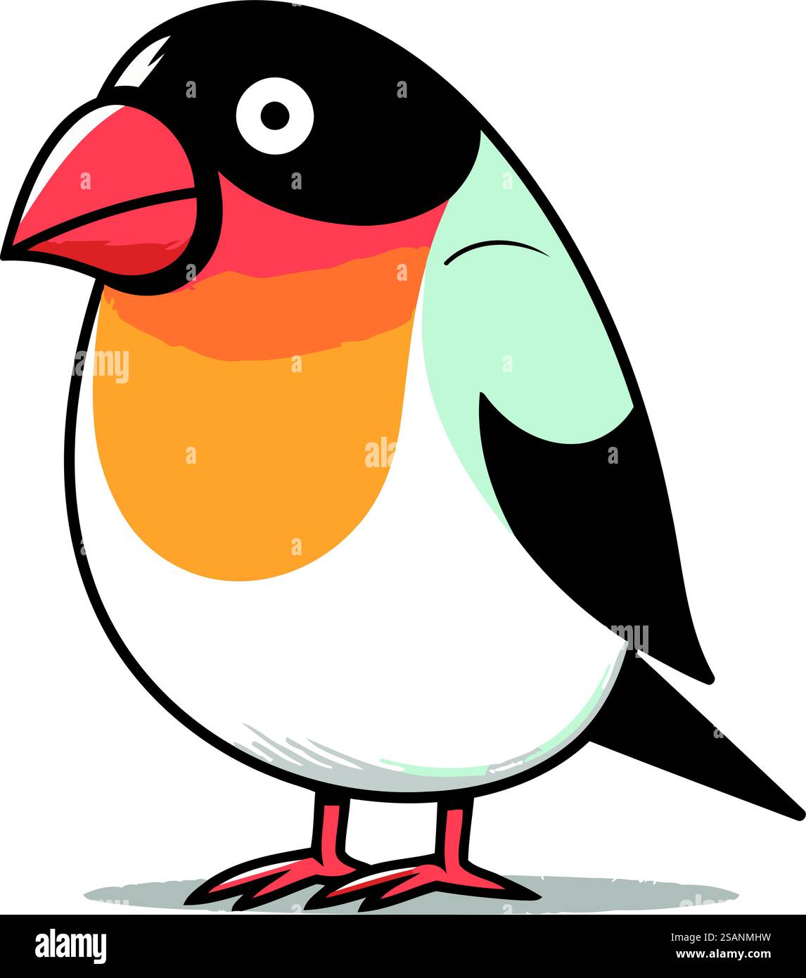 Illustration vectorielle Bullfinch. Bullfinch mignon de dessin animé. Illustration de Vecteur