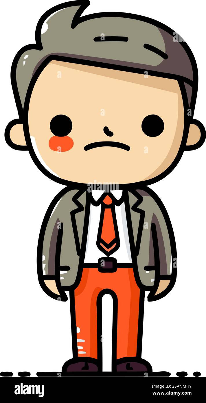 Triste dessin animé d'homme d'affaires. Illustration vectorielle. Conception plate. Concept commercial. Illustration de Vecteur