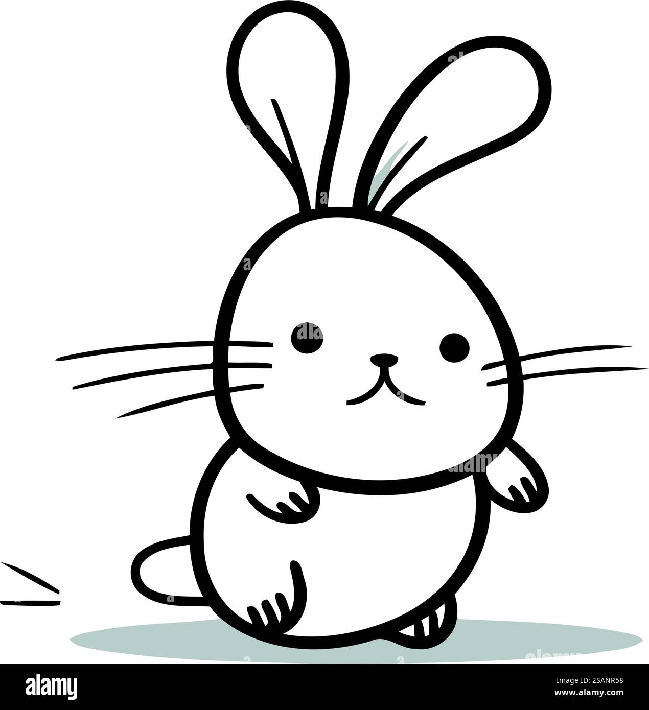 Mignon lapin de dessin animé. Illustration vectorielle. Doodle dessiné à la main. Illustration de Vecteur