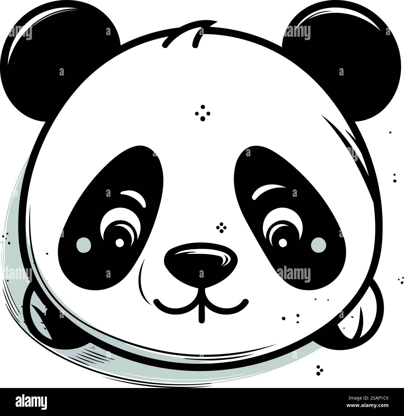 Mignon visage de panda. Illustration vectorielle dessinée à la main dans le style de bande dessinée. Illustration de Vecteur
