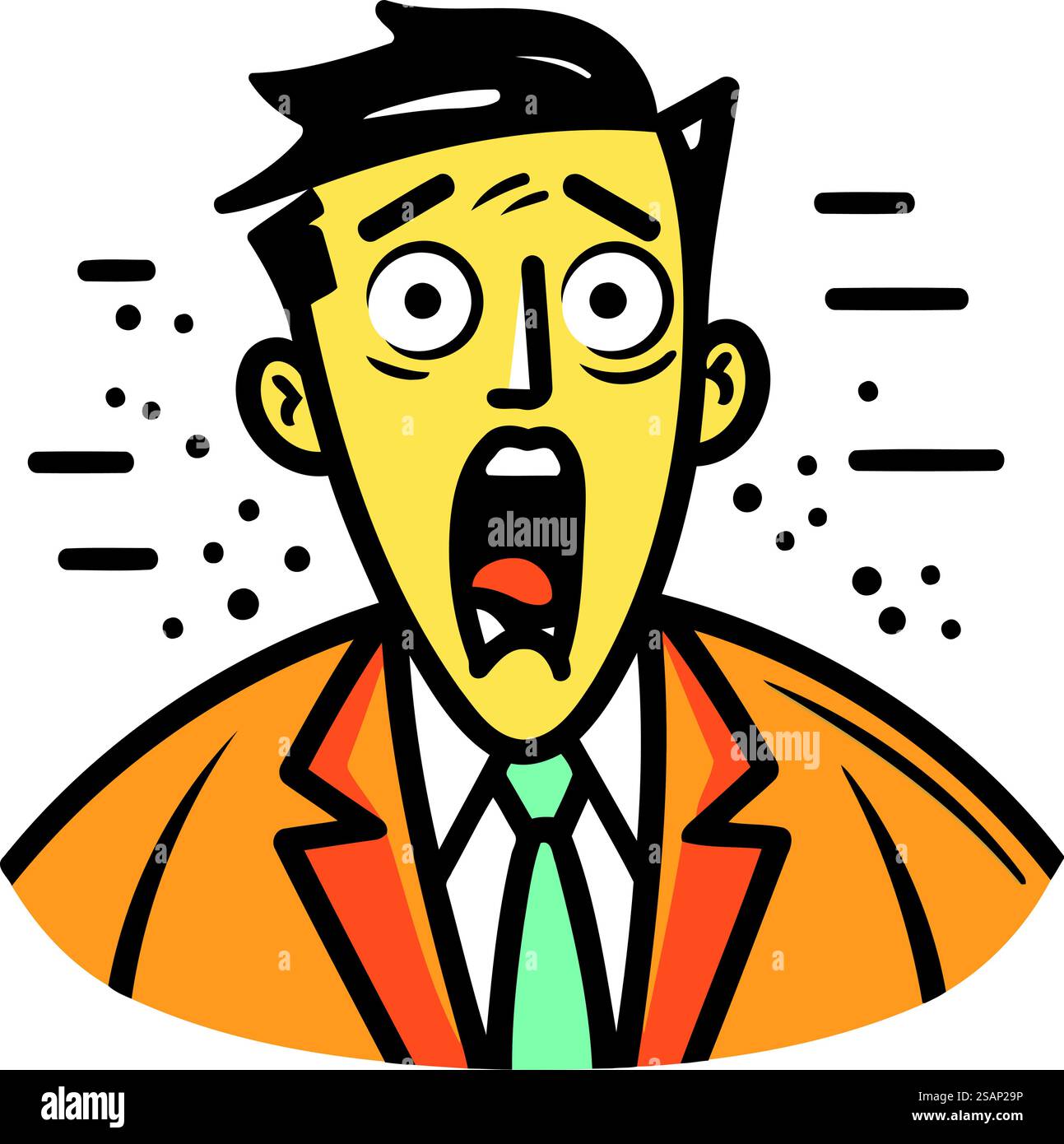 Homme en colère en costume. Illustration vectorielle dans le style de bande dessinée. Illustration de Vecteur