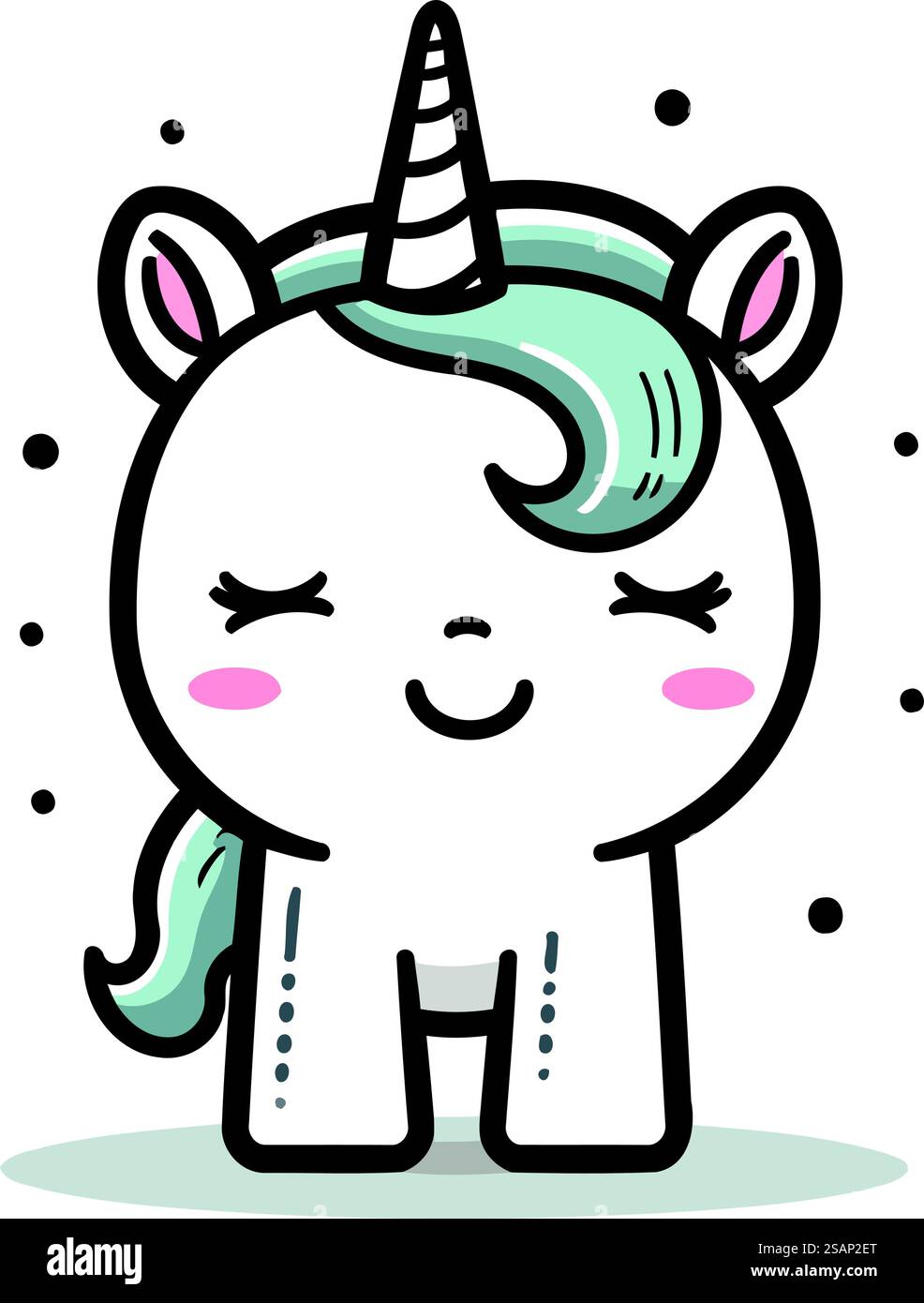 Motif de personnage licorne mignon. Illustration vectorielle isolée sur fond blanc. Illustration de Vecteur