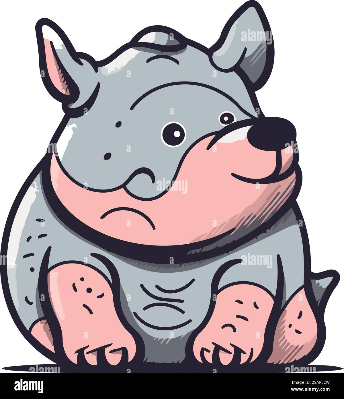 Rhinocéros. Mignon chien de dessin animé. Illustration vectorielle. Illustration de Vecteur