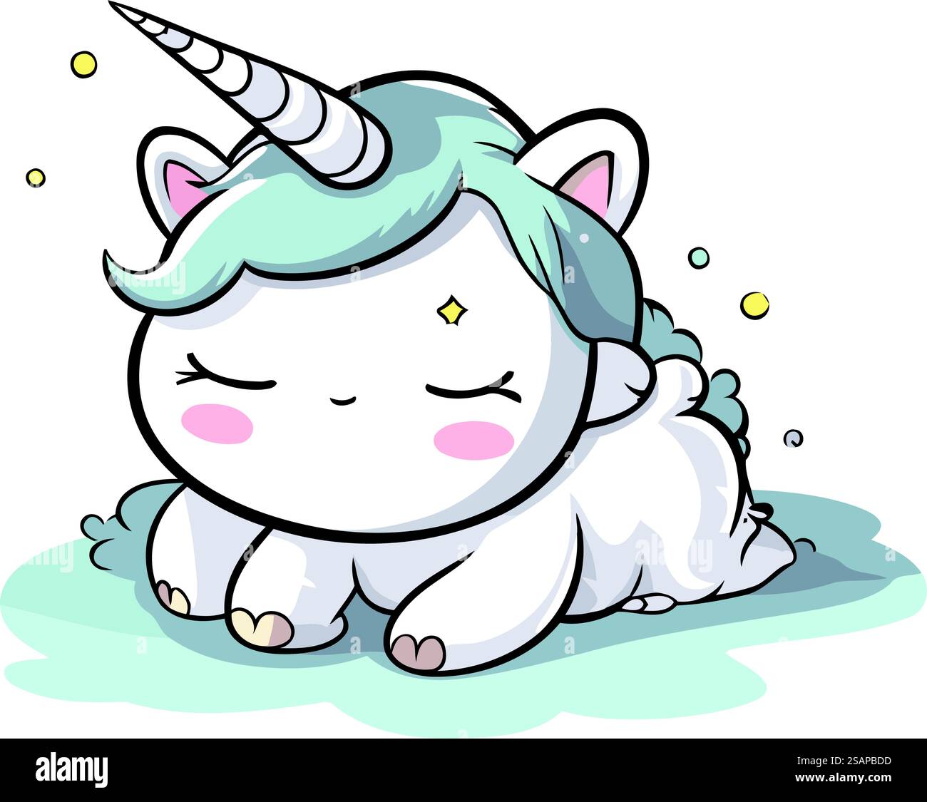 Jolie licorne. Illustration vectorielle de dessin animé. Isolé sur fond blanc. Illustration de Vecteur