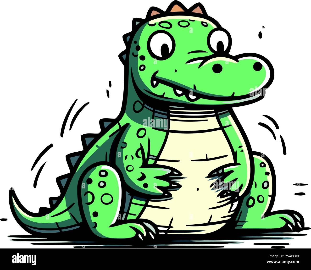 Illustration vectorielle crocodile. Mignon crocodile de dessin animé. Illustration de Vecteur