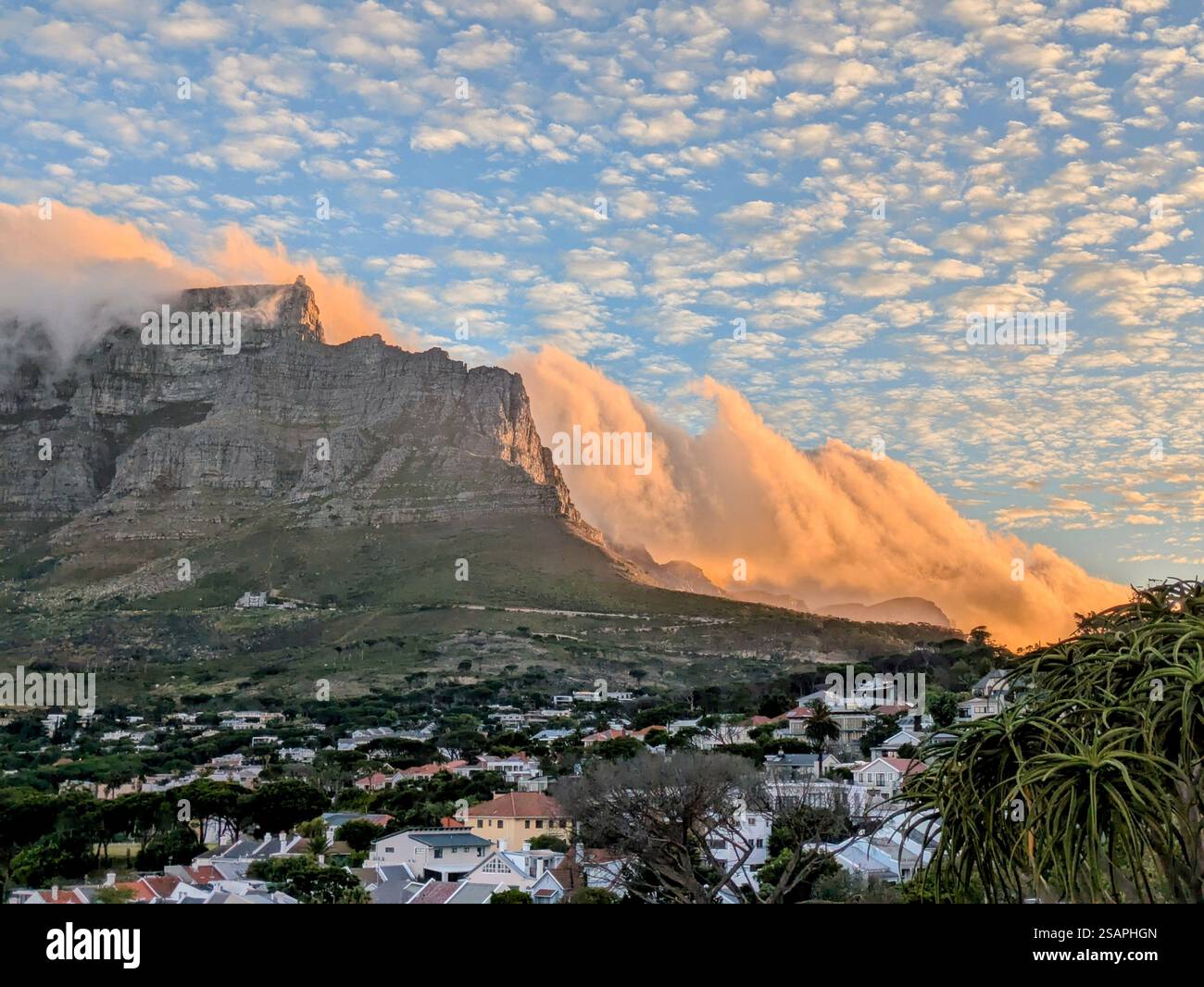 Vue sur la montagne de la table depuis Tamberskloof Banque D'Images