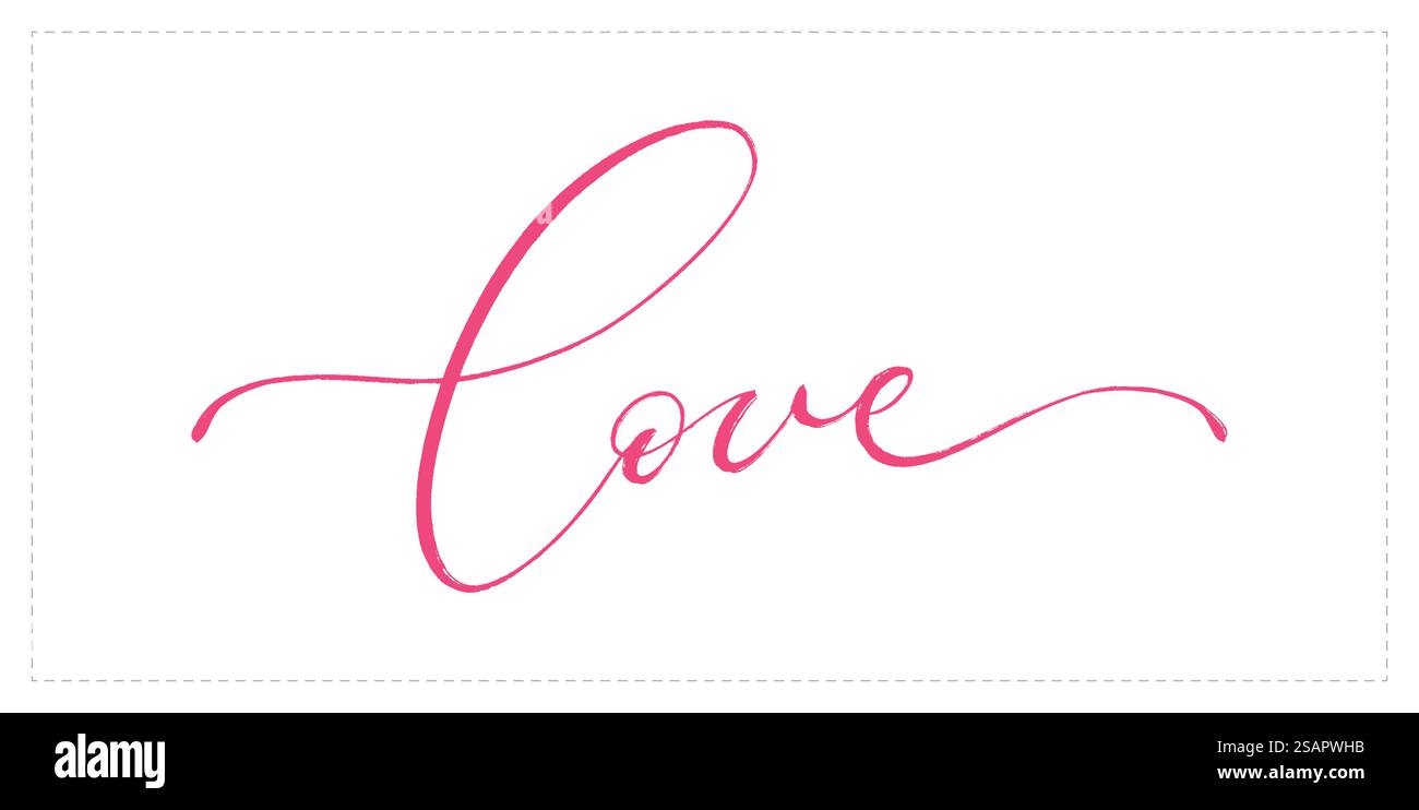Amour - citation de lettrage calligraphique. Inscription romantique pour les amoureux. Texte d'amour. Illustration de Vecteur