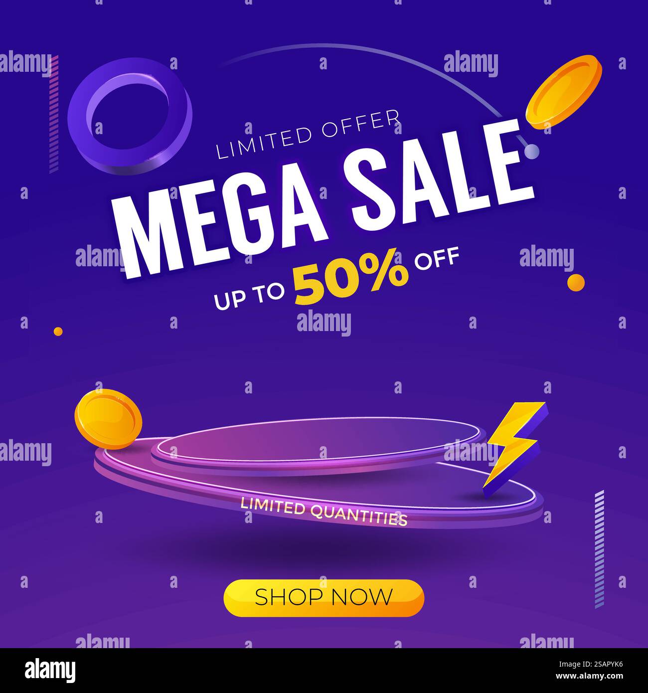 Conception de modèle de bannière de vente MEGA pour le Web ou les médias sociaux. Illustration de Vecteur