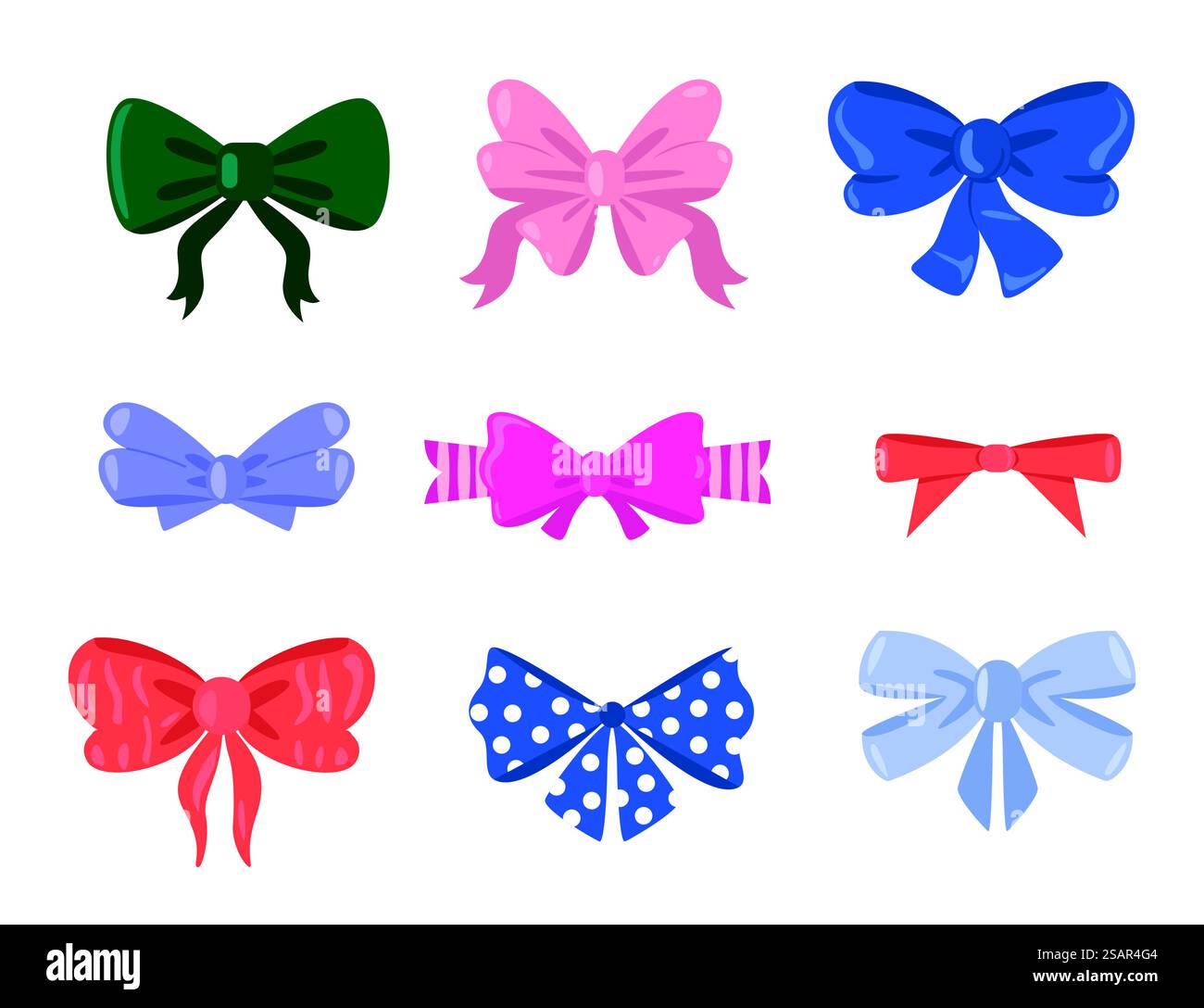 Mignon cheveux bowknot et paquet cadeau éléments liés, bande dessinée femme colorée coiffure différentes formes et textures. Illustration des éléments bowknot, noeud papillon. Mignon cheveux bowknot et paquet cadeau éléments liés, bande dessinée femme colorée coiffure différentes formes et textures Illustration de Vecteur