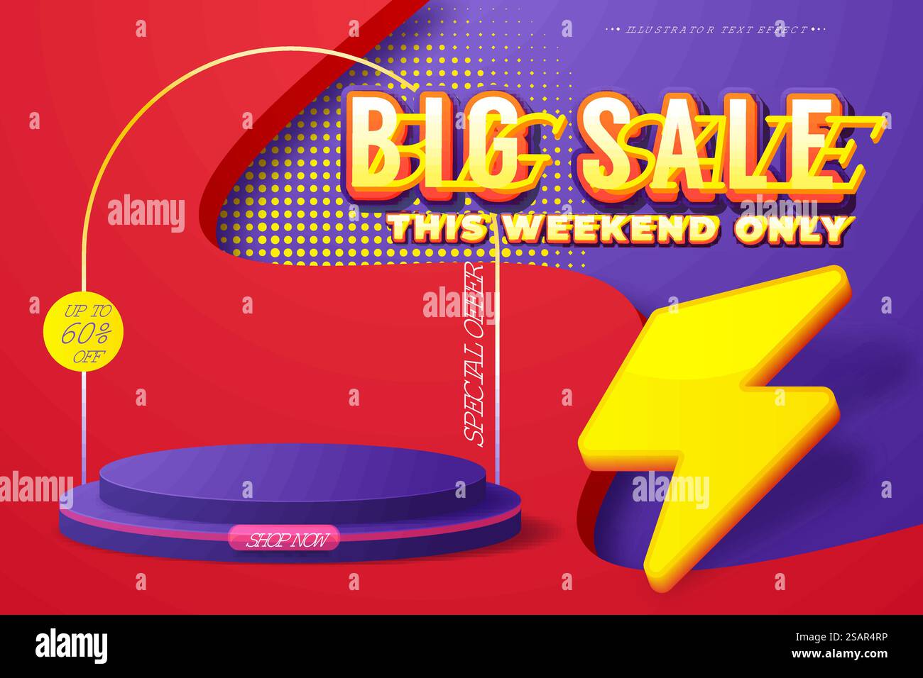 Conception de modèle de bannière de grande vente avec podium Illustration de Vecteur